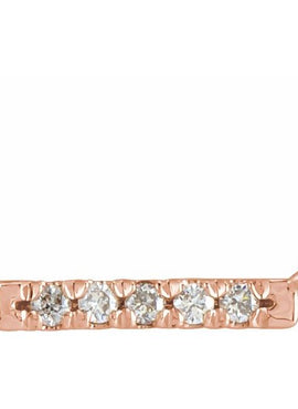 Platinum .07 CTW Natural Diamond French-Set Bar 16
