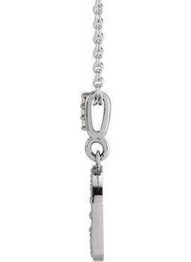 14K White Gold 1/10 CTW Natural Diamond Crescent Moon 16-18
