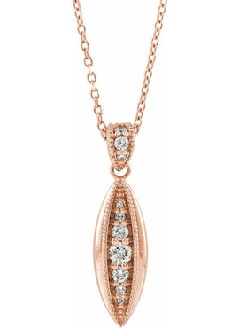 14K White Gold 1/6 CTW Natural Diamond Beaded 16-18