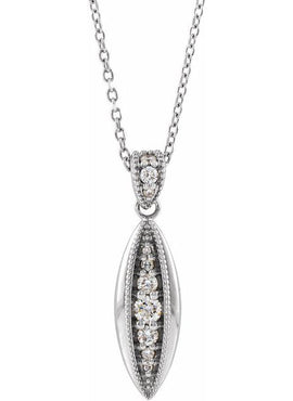 14K White Gold 1/6 CTW Natural Diamond Beaded 16-18