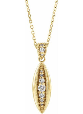 14K White Gold 1/6 CTW Natural Diamond Beaded 16-18