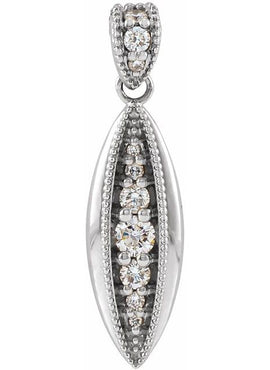 14K White Gold 1/6 CTW Natural Diamond Beaded 16-18