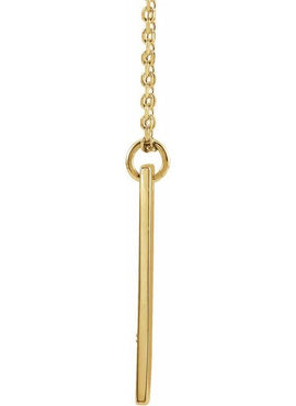 14K White Gold .03 CTW Natural Diamond Bar Cross Pendant