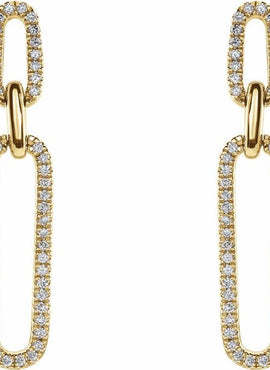 14K Yellow Gold 1/3 CTW Natural Diamond Link Earrings
