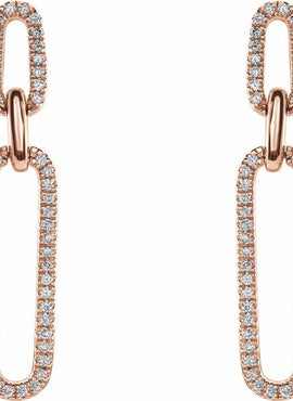 14K Yellow Gold 1/3 CTW Natural Diamond Link Earrings