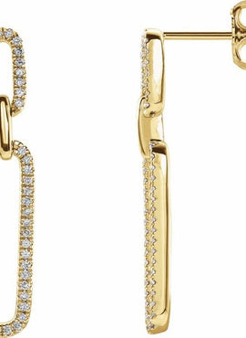 14K Yellow Gold 1/3 CTW Natural Diamond Link Earrings
