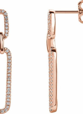 14K Yellow Gold 1/3 CTW Natural Diamond Link Earrings