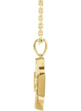 14K Yellow Gold Celtic-Inspired Cross Pendant