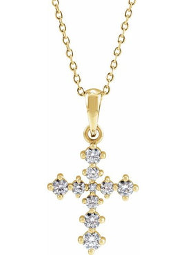Platinum 3/8 CTW Natural Diamond Cross Pendant