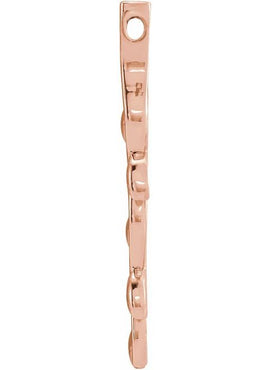 14K Rose Gold Family Vertical Bar Pendant