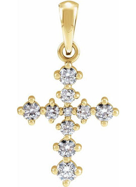 Platinum 3/8 CTW Natural Diamond Cross Pendant