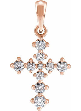 Platinum 3/8 CTW Natural Diamond Cross Pendant