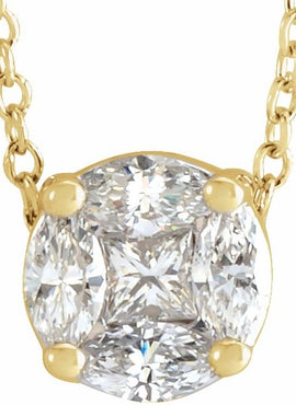 14K Yellow Gold 1/3 CTW Natural Diamond Cluster 16-18