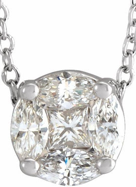 14K Yellow Gold 1/3 CTW Natural Diamond Cluster 16-18