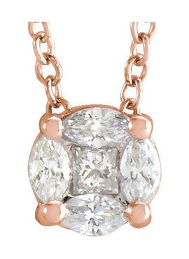 14K Yellow Gold 1/6 CTW Natural Diamond Cluster 16-18