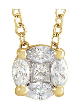 14K Yellow Gold 1/6 CTW Natural Diamond Cluster 16-18
