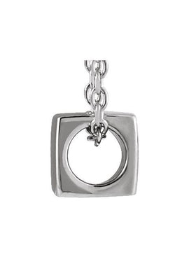 14K White Gold 5x5 mm Cube Pendant
