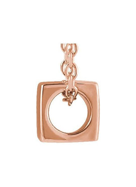 14K White Gold 5x5 mm Cube Pendant