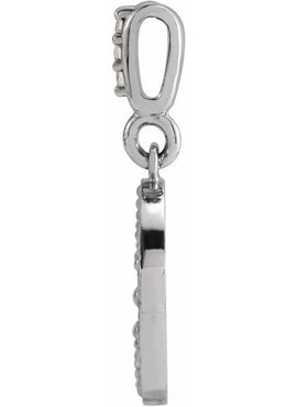 14K White Gold 1/10 CTW Natural Diamond Crescent Moon 16-18