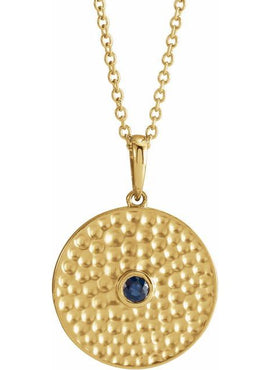 14K Rose Gold Lab-Grown Alexandrite Beaded Disc 16-18