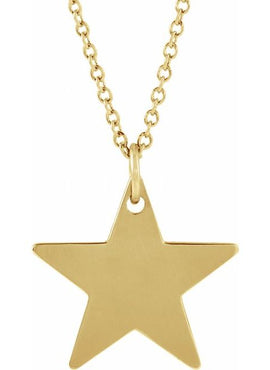 14K White Gold Star Pendant