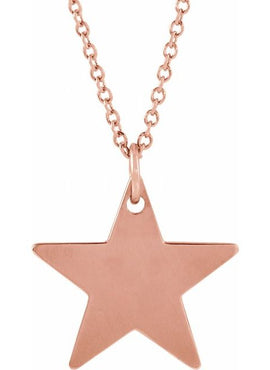 14K White Gold Star Pendant