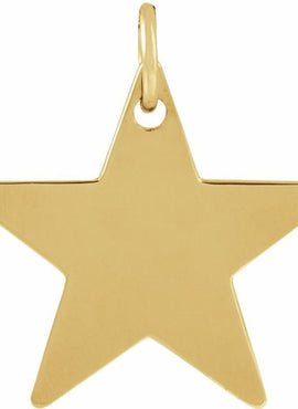 14K White Gold Star Pendant