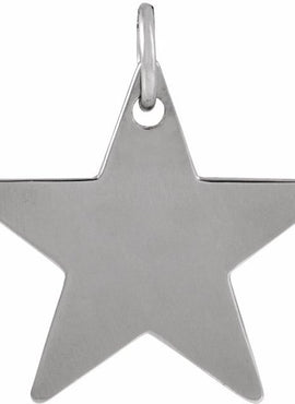 14K White Gold Star Pendant
