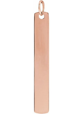 14K White Gold Rectangle Bar Pendant