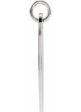 14K White Gold Elongated Oval Pendant