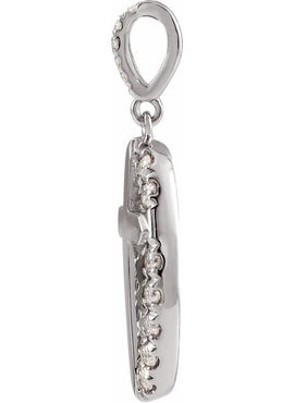 14K Yellow Gold 1/5 CTW Natural Diamond Halo-Style Cross Pendant