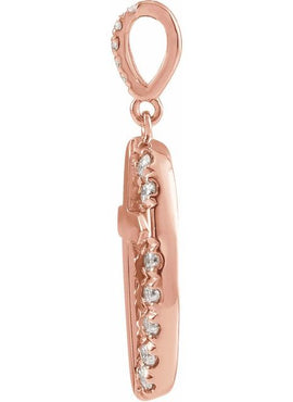 14K Yellow Gold 1/5 CTW Natural Diamond Halo-Style Cross Pendant