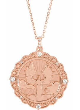 Platinum 1/6 CTW Natural Diamond Guardian Angel Pendant
