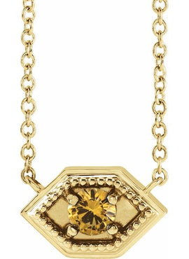 14K Rose Gold Natural Black Onyx Geometric 16