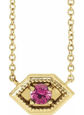 14K Rose Gold Natural Black Onyx Geometric 16