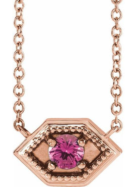 14K Rose Gold Natural Black Onyx Geometric 16