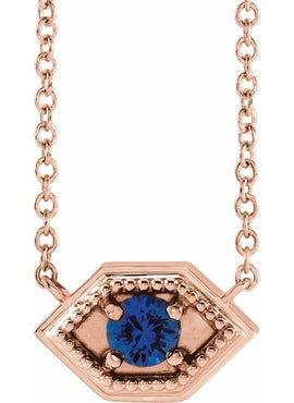 14K Rose Gold Natural Black Onyx Geometric 16