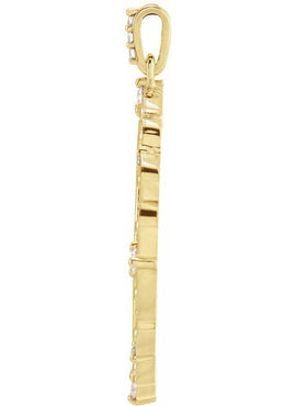Platinum 1/6 CTW Natural Diamond Guardian Angel Pendant