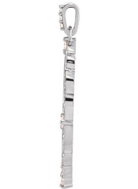 Platinum 1/6 CTW Natural Diamond Guardian Angel Pendant