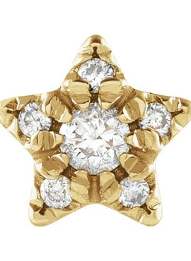 14K Yellow Gold 1/10 CTW Natural Diamond Star Earrings