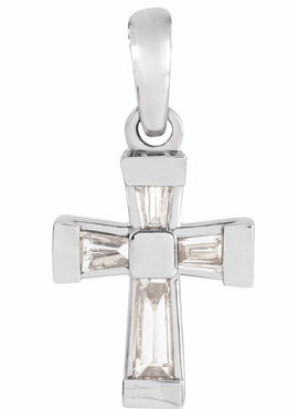 14K Yellow Gold 1/10 CTW Natural Diamond Cross Pendant