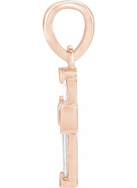 14K Yellow Gold 1/10 CTW Natural Diamond Cross Pendant