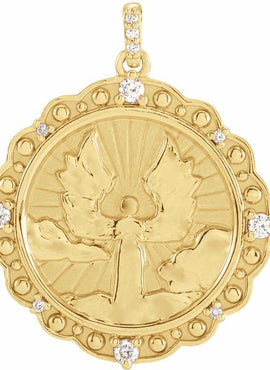 Platinum 1/6 CTW Natural Diamond Guardian Angel Pendant