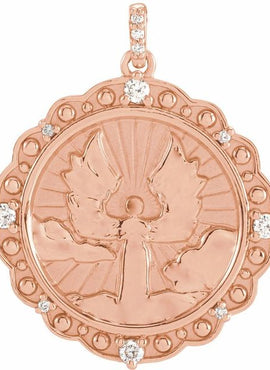 Platinum 1/6 CTW Natural Diamond Guardian Angel Pendant