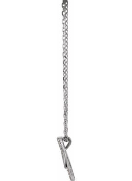 14K White Gold .05 CTW Natural Diamond Double Leaf 18