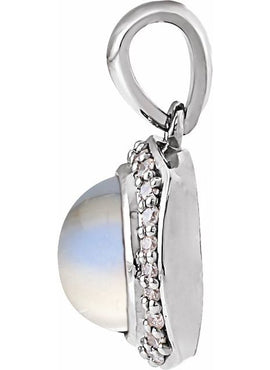 14K Rose Gold Natural Ethiopian Opal & 1/8 CTW Natural Diamond Halo-Style 16-18