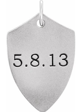 Sterling Silver Engravable Shield Pendant