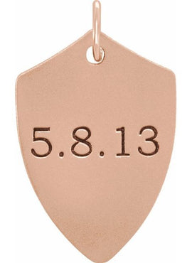Sterling Silver Engravable Shield Pendant