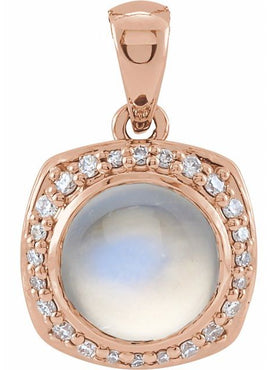 14K Rose Gold Natural Ethiopian Opal & 1/8 CTW Natural Diamond Halo-Style 16-18