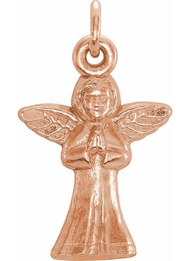 14K Yellow Gold Praying Angel Pendant